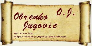 Obrenko Jugović vizit kartica